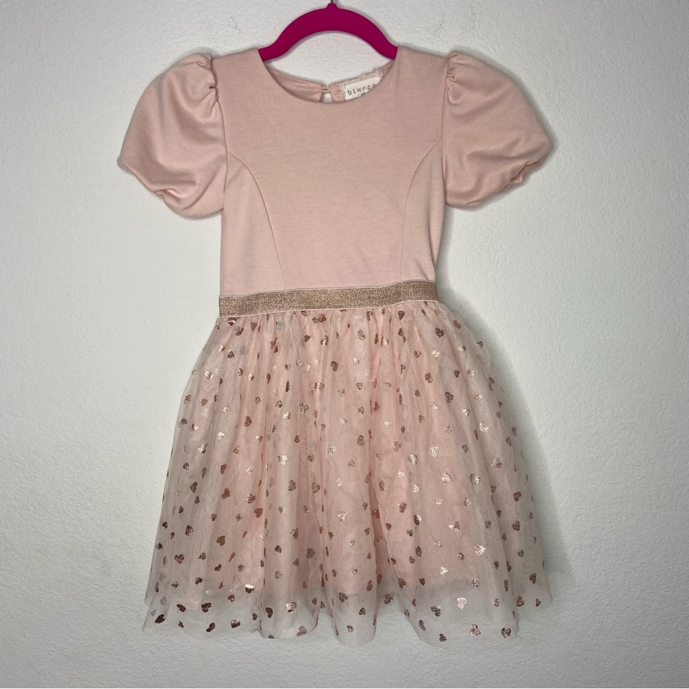 Btween Girls Pink With Glitter Hearts Princess Dress Size 7